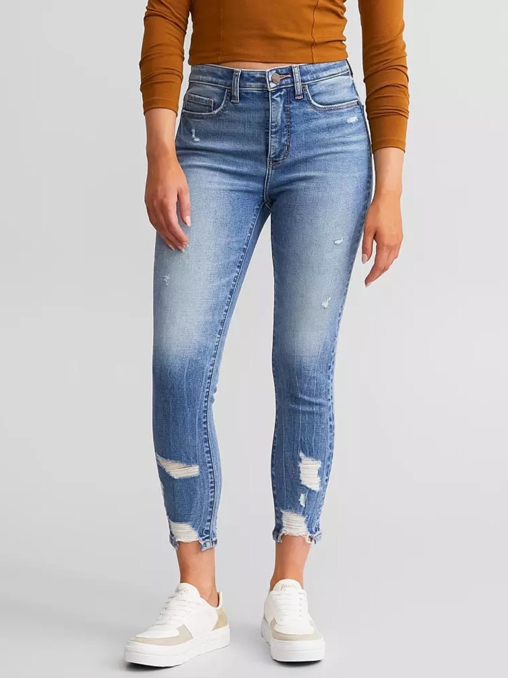Levi's Light Blue Distressed Ankle Skinny Jeans